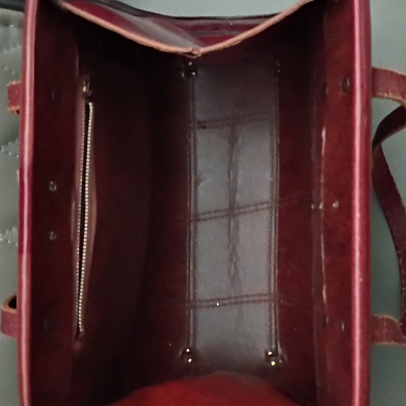 Vintage 70s Burlington Patchwork Leather Handbag - Picture 6 of 9